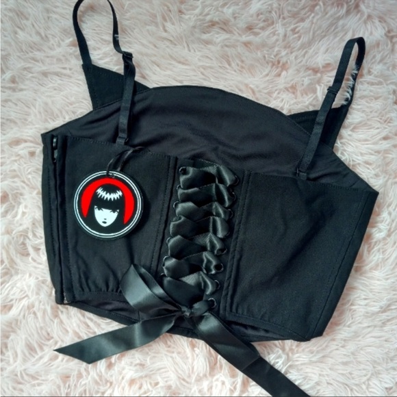 SOLD RARE Dolls Kill x Emily the Strange Plus Size She’s a Mystery Corset Top - Picture 4 of 12